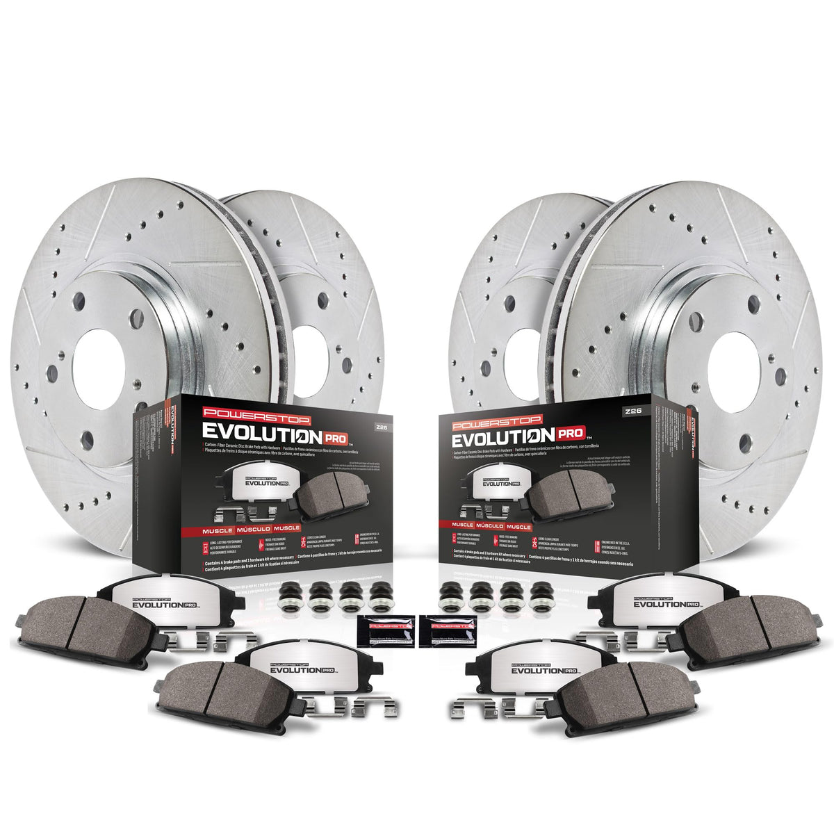 Brake Pad Rotor Kit Front Rear W106196