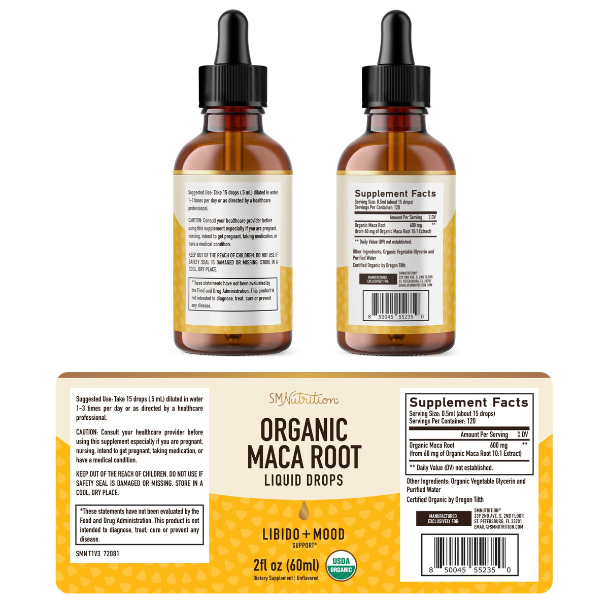 Organic Maca Root Liquid Drops 2 fl oz V248