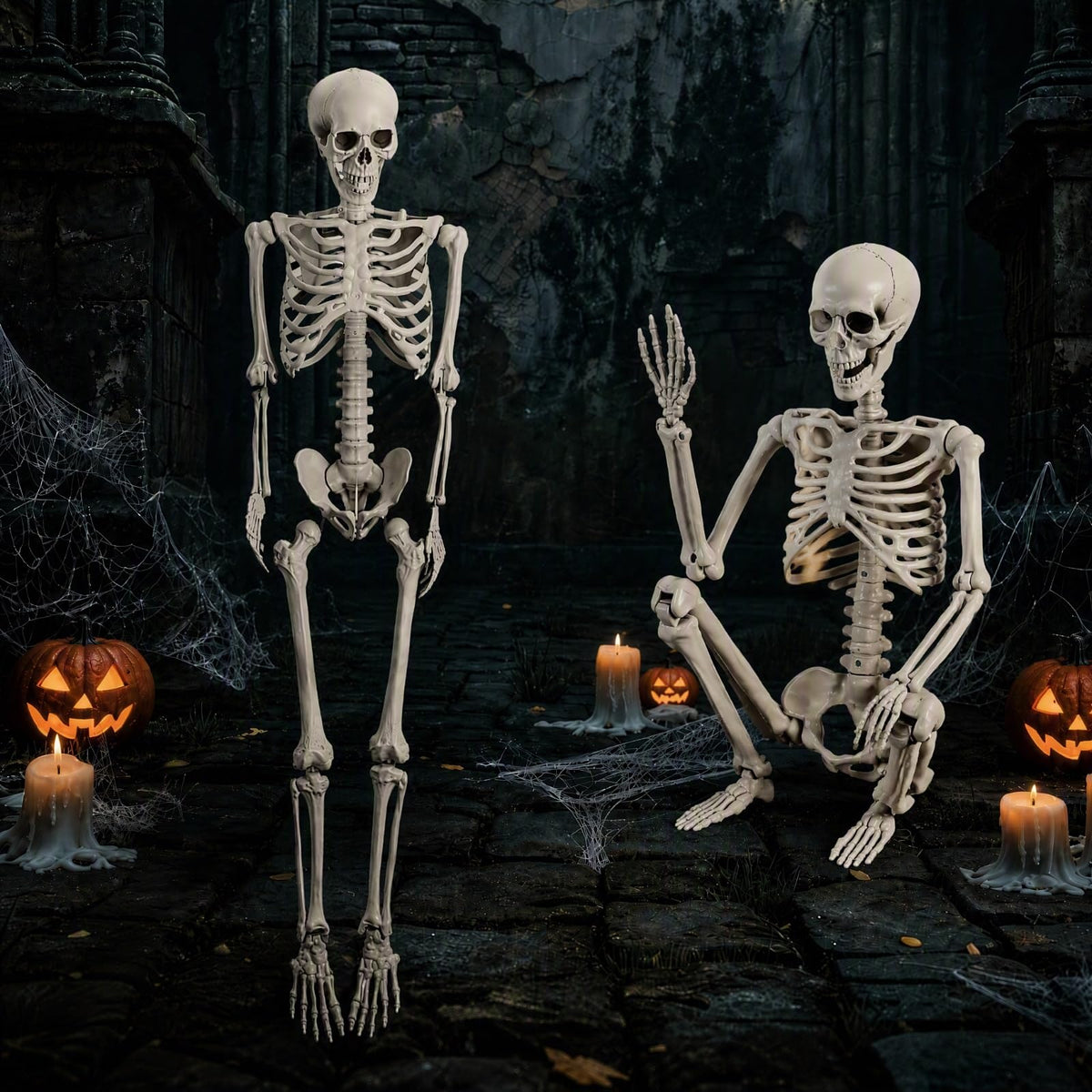 5.4FT Halloween Skeleton with Movable Joints Q3412