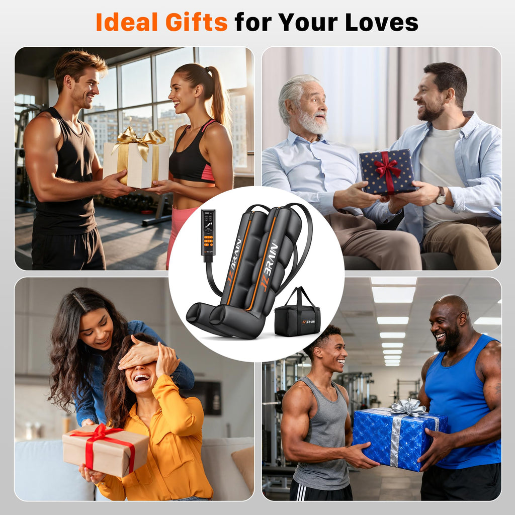 Air Compression Boots Leg Massager with Heat, 6 Modes & 11 Intensities (Large) D573866