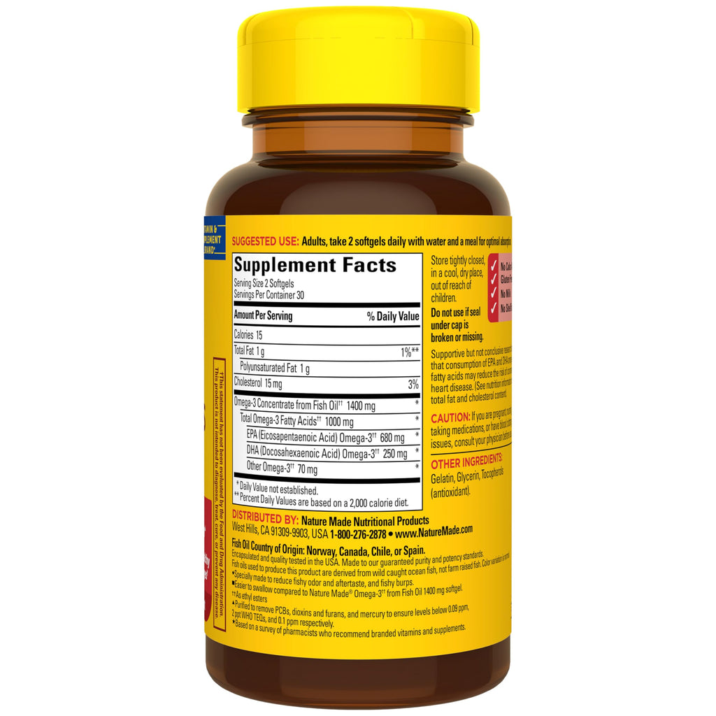 Fish Oil Omega 3 1400 mg Minis 60 Softgels I734