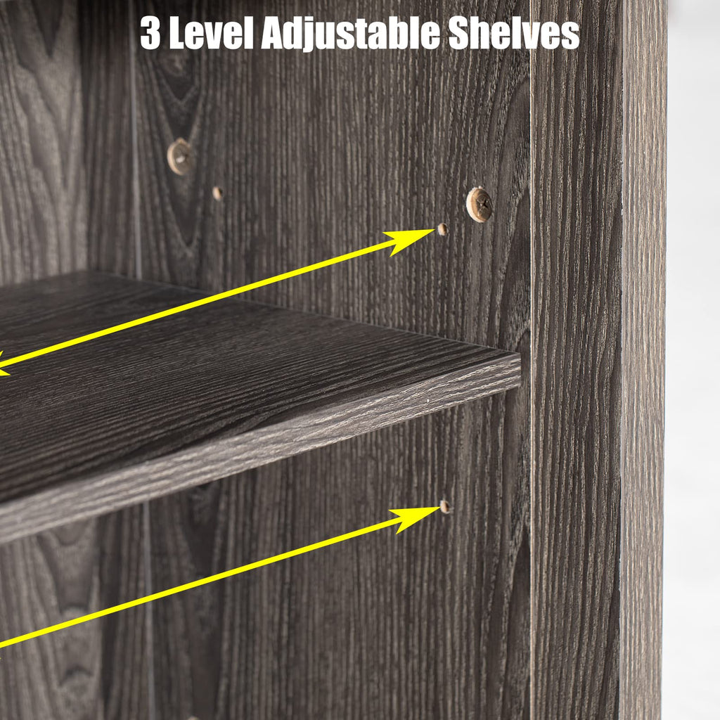 Wash Grey Wooden TV Stand with Sliding Barn Door F199877