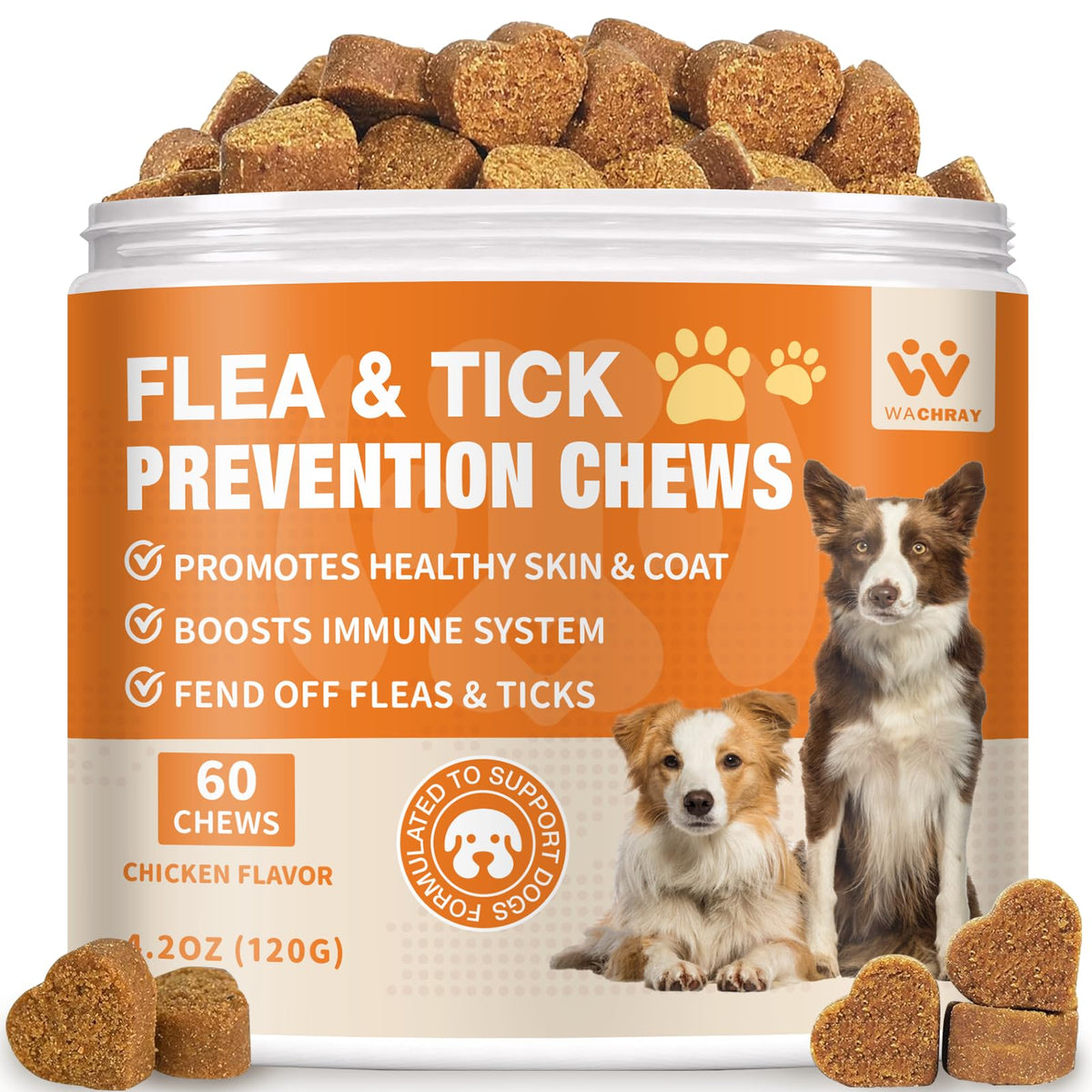 Natural Dog Flea and Tick Chewables 60 Soft Chews Z4585