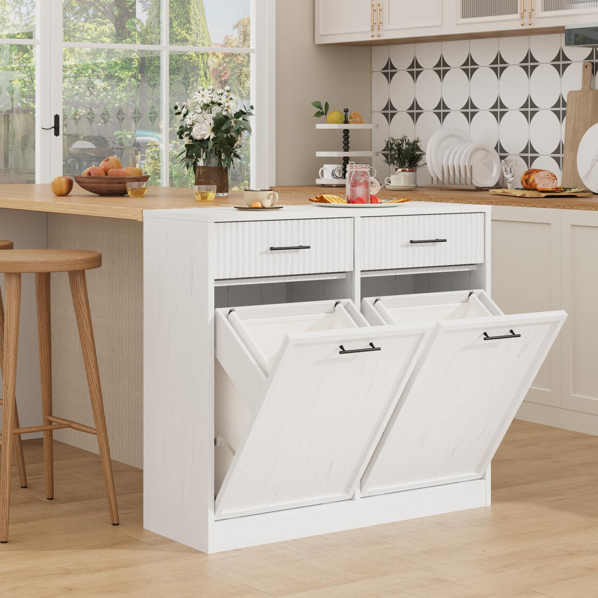 Double Tilt Out Laundry Hamper Cabinet U531