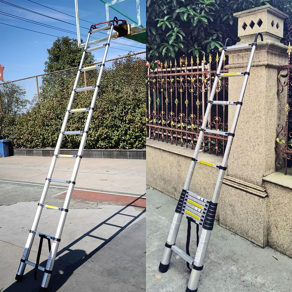 Collapsible Telescoping Ladder 20.5FT Aluminum Lightweight 330LB Capacity R890