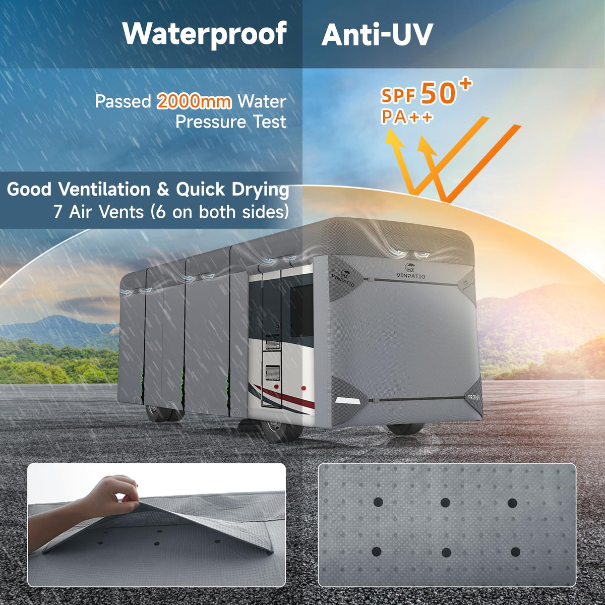 7 Layers Class A RV Cover with Straps O7332