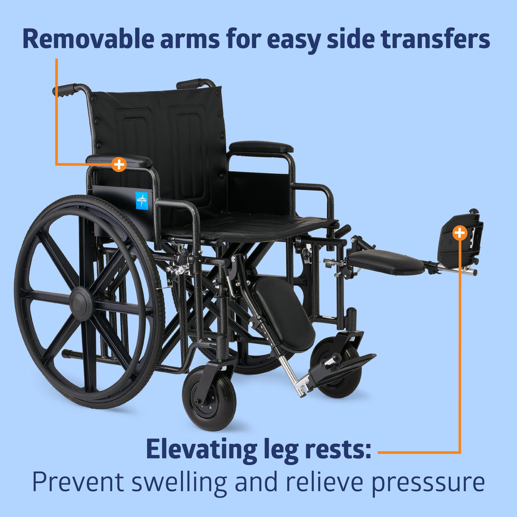 Extra-Wide Bariatric Wheelchair with 22" Wide Seat B795