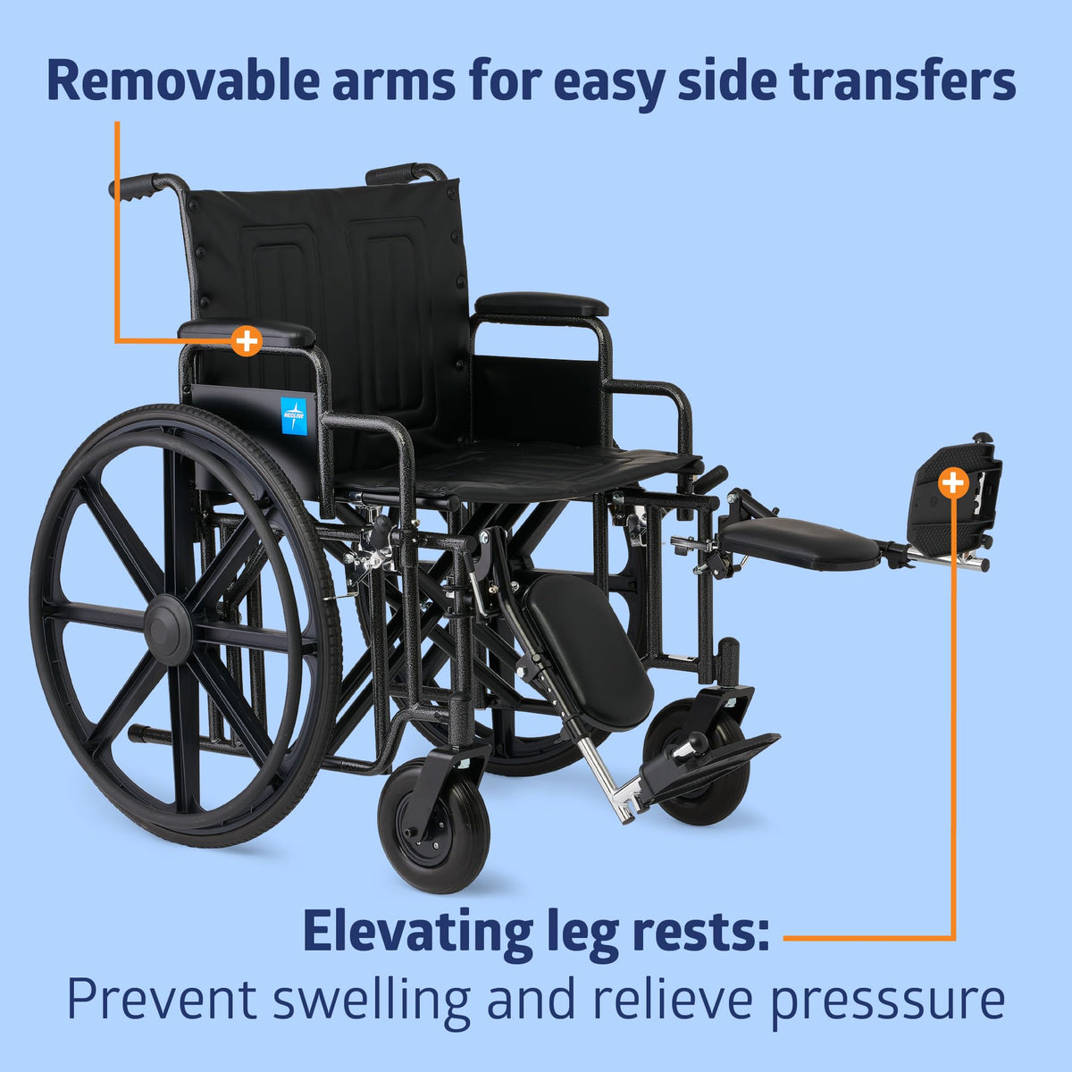 Extra-Wide Bariatric Wheelchair with 22" Wide Seat B795