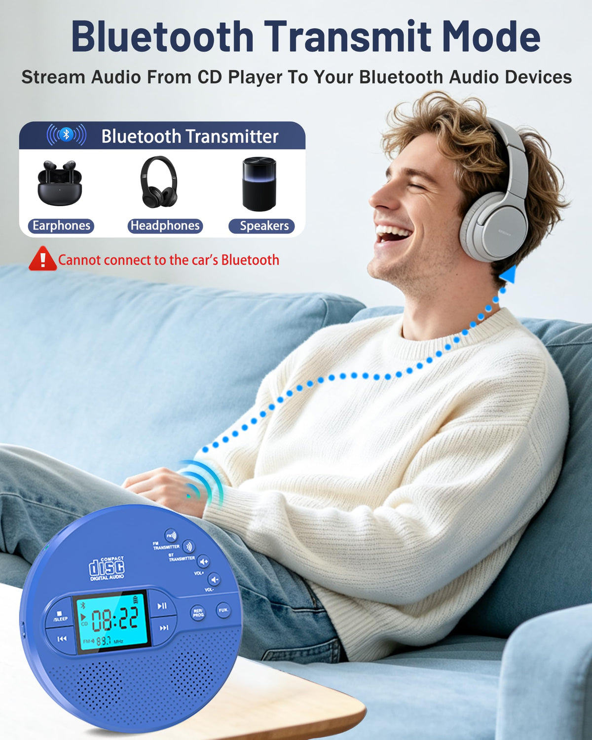 Portable CD Player with FM Transmitter & Speaker Q956644