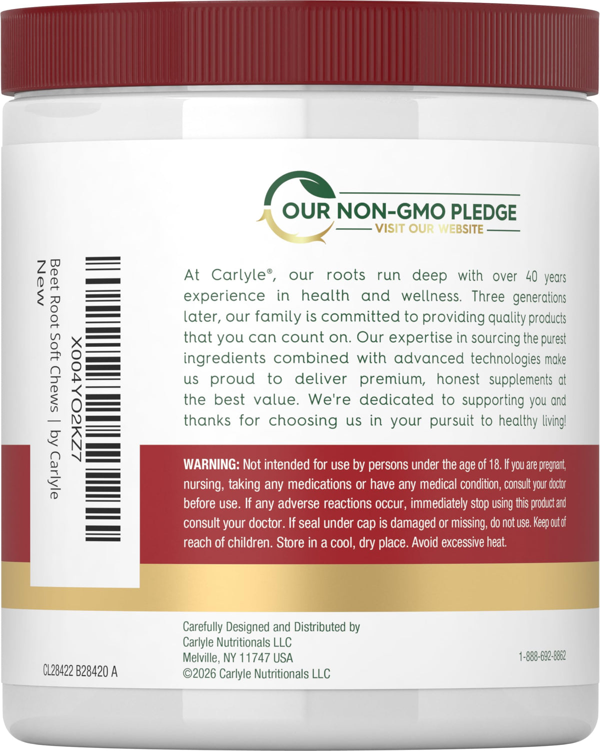Beet Root Soft Chews 60 Count Mixed Berry Flavor W9280