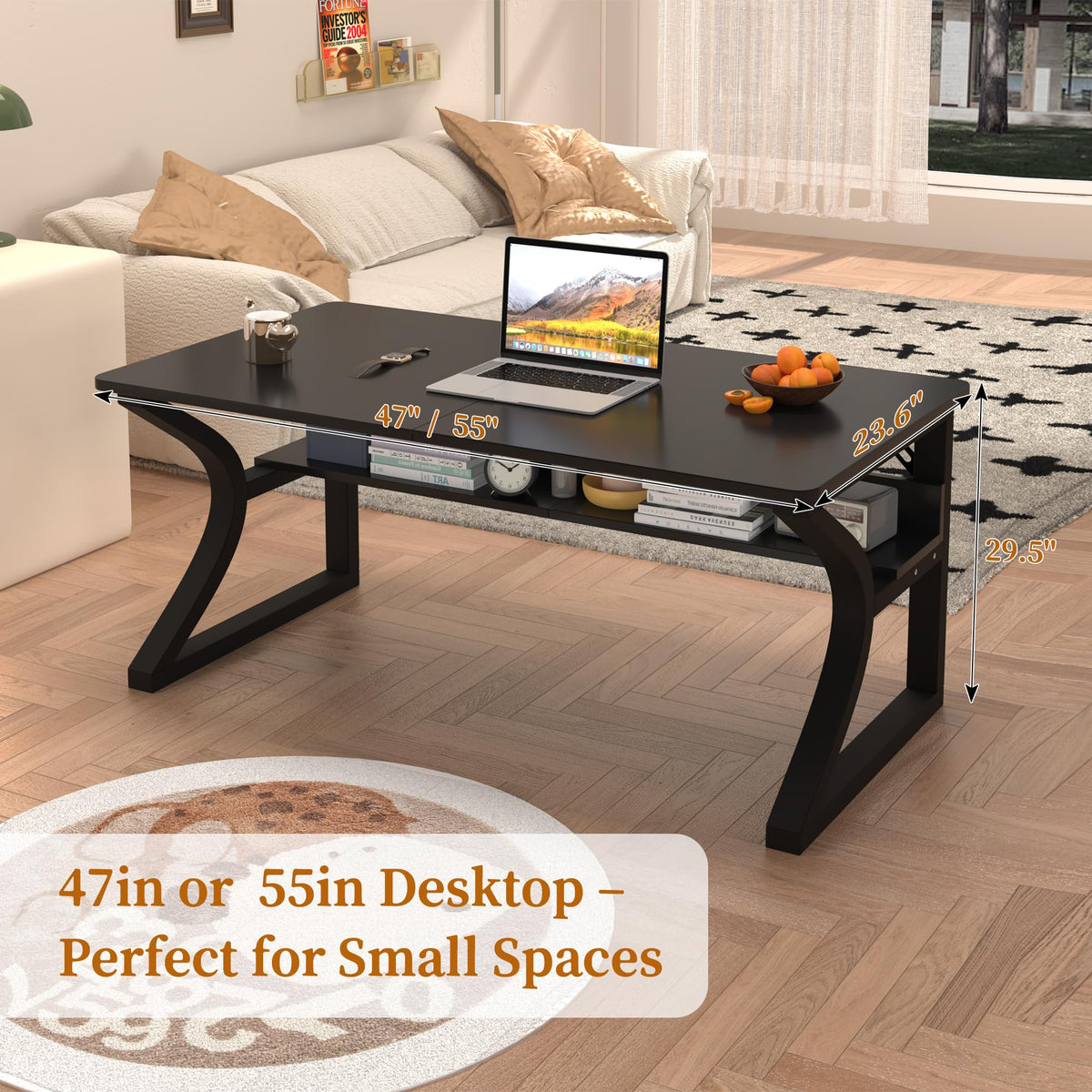 Black 55" Wood Computer Desk I119457
