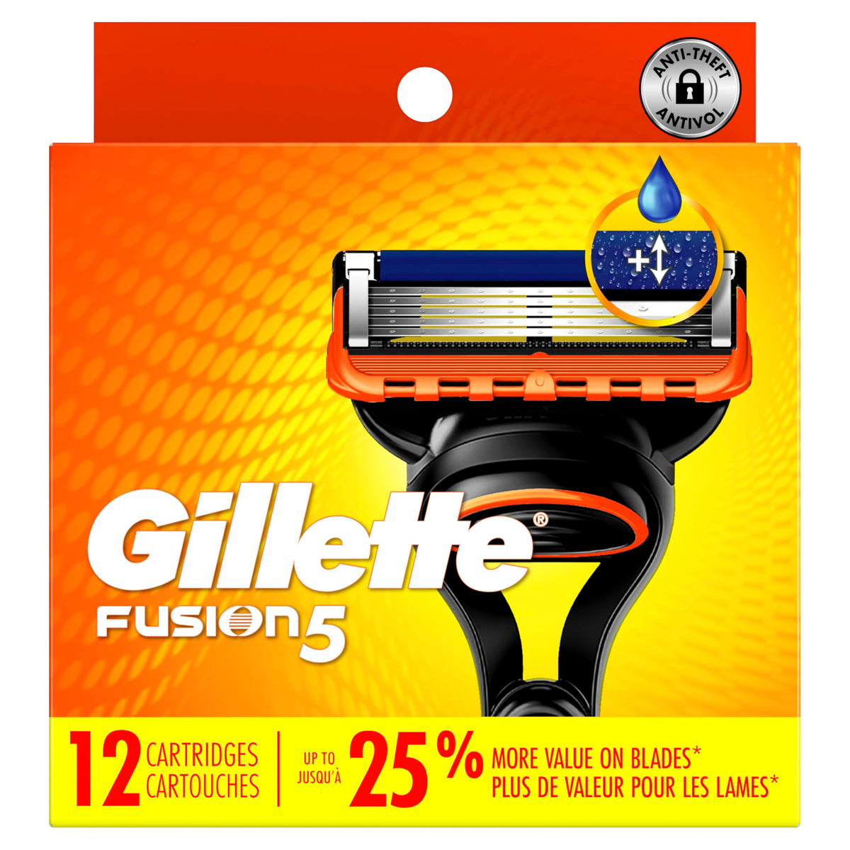5-Blade Mens Razor Blade Refills, 12 Count T8561