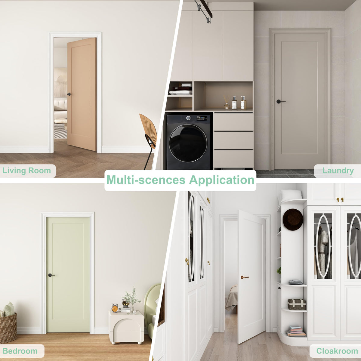 24"x80" 1-Panel Shaker Style White Primed Hollow Core Interior Door Slab F609