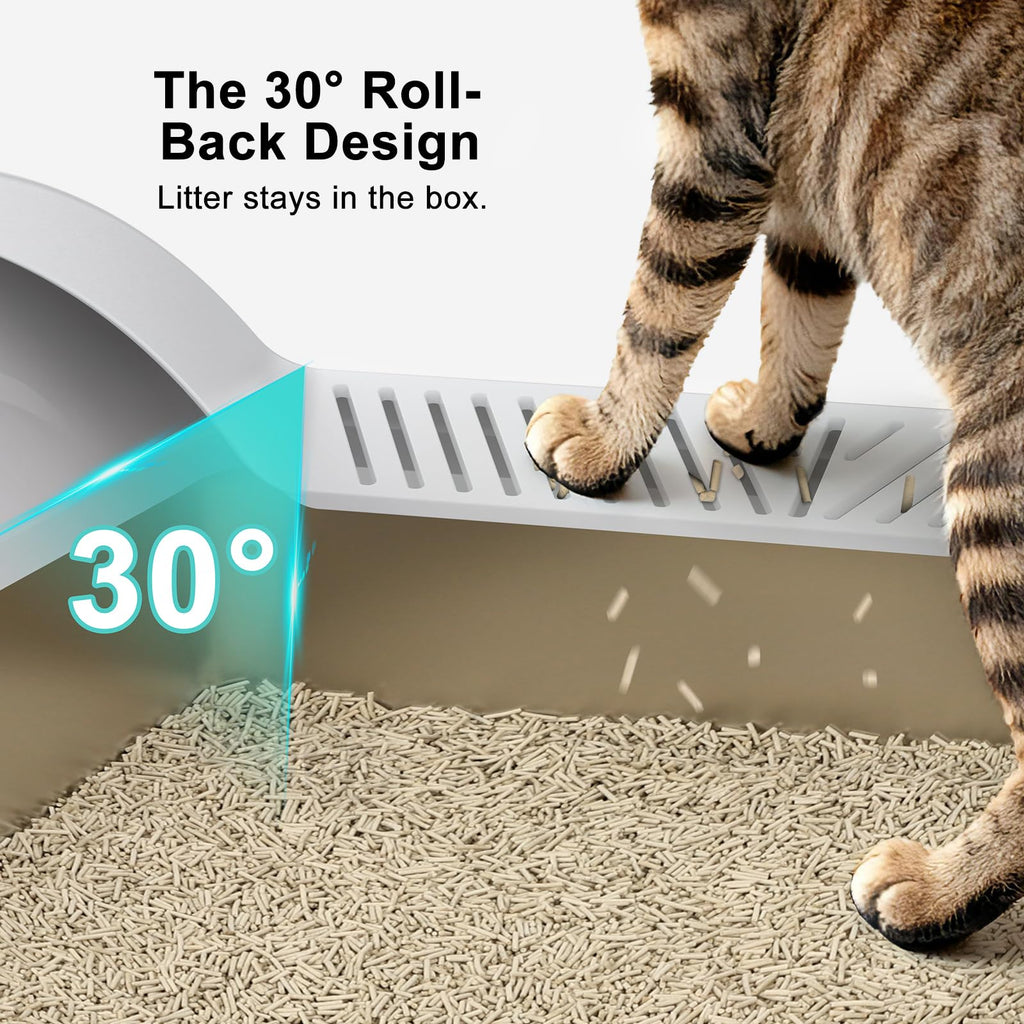 XL Enclosed High Sided Stainless Steel Cat Litter Box with Lid W9929