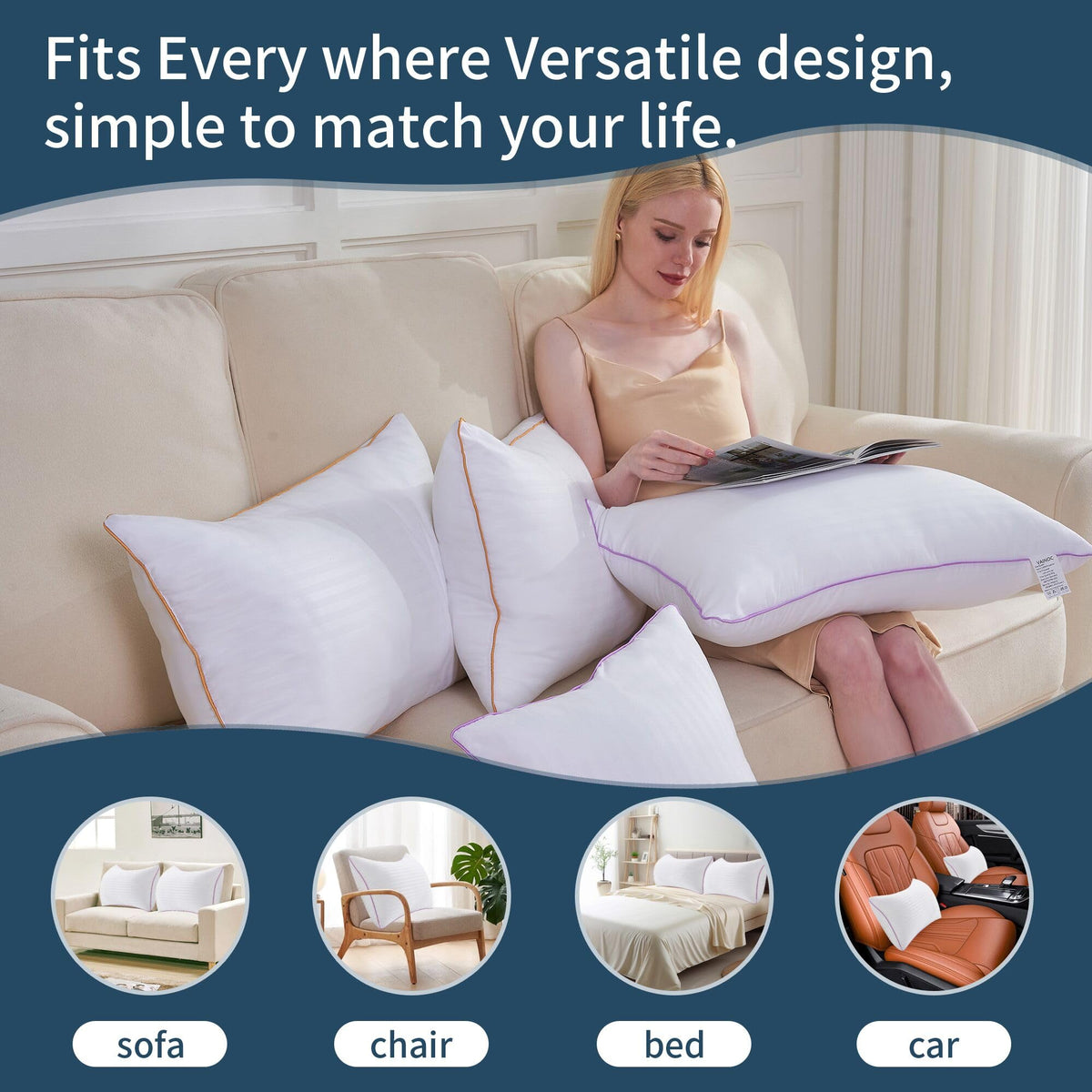 King Size Down Alternative Pillows Set of 2 U7156