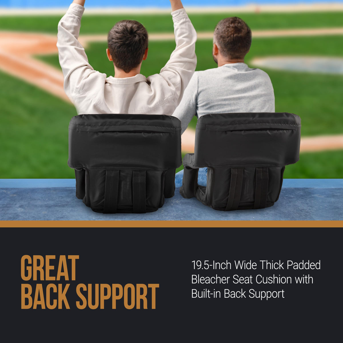 Folding Stadium Chair with Padded Back Support and Armrests X6832