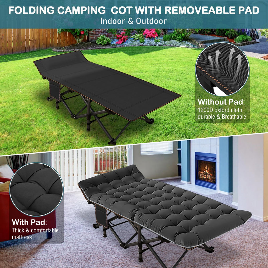 Oversized Folding Camping Cot with Carry Bag Q58648