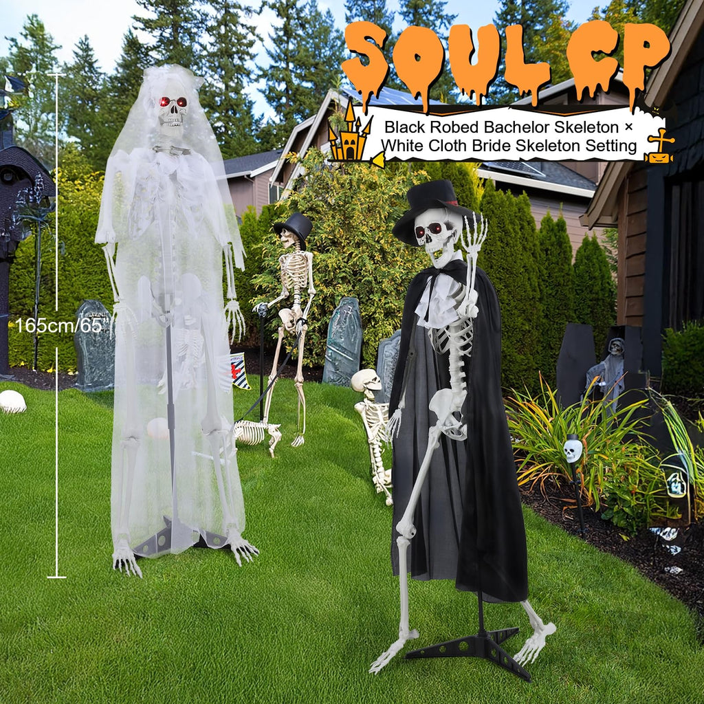 Halloween Skeleton Decor, 5.4 ft Posable L816861
