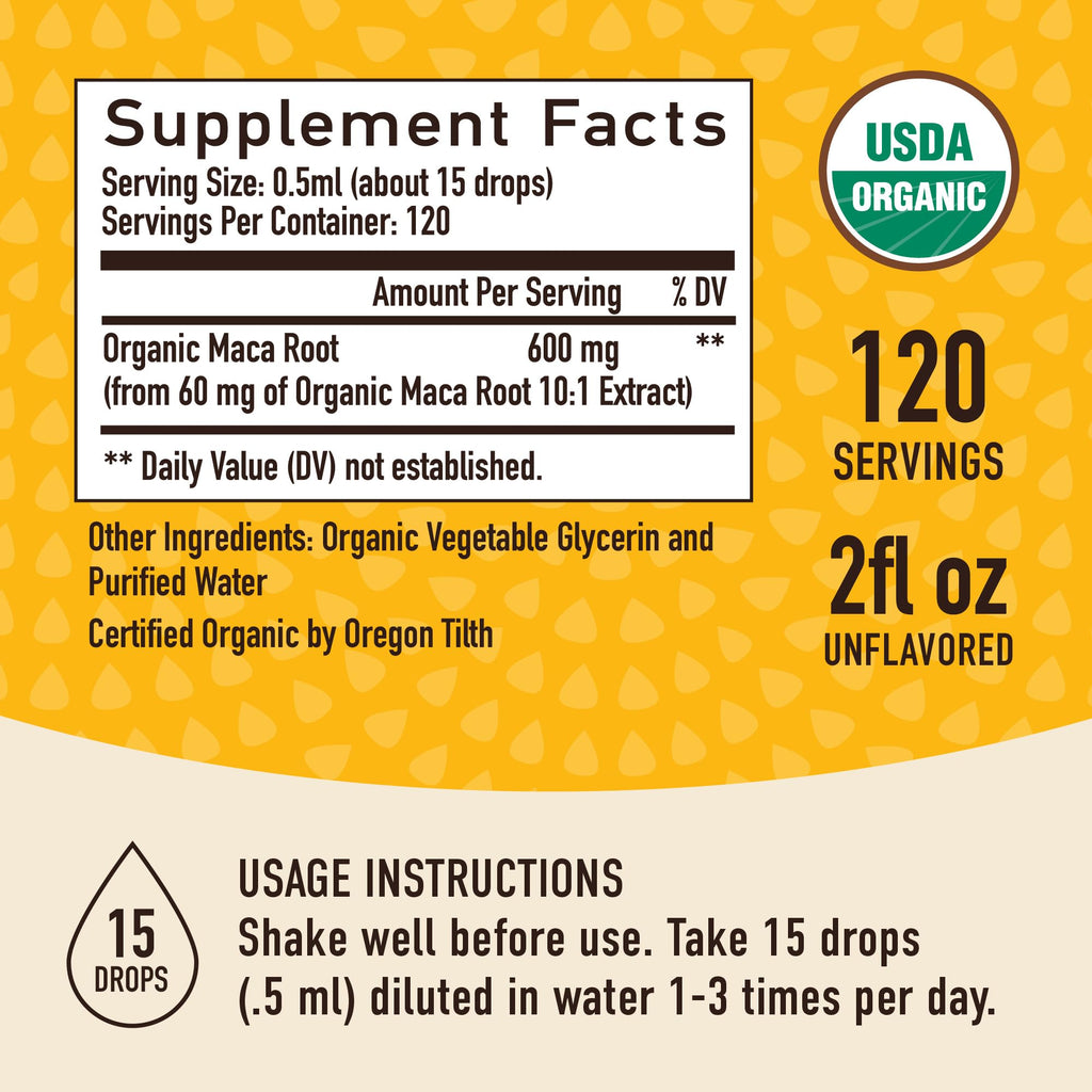 Organic Maca Root Liquid Drops 2 fl oz V248