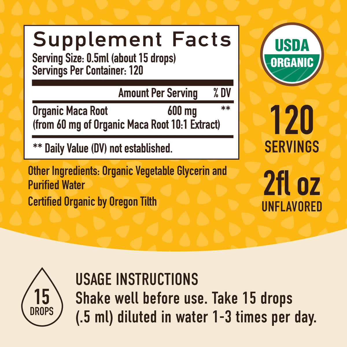 Organic Maca Root Liquid Drops 2 fl oz V248