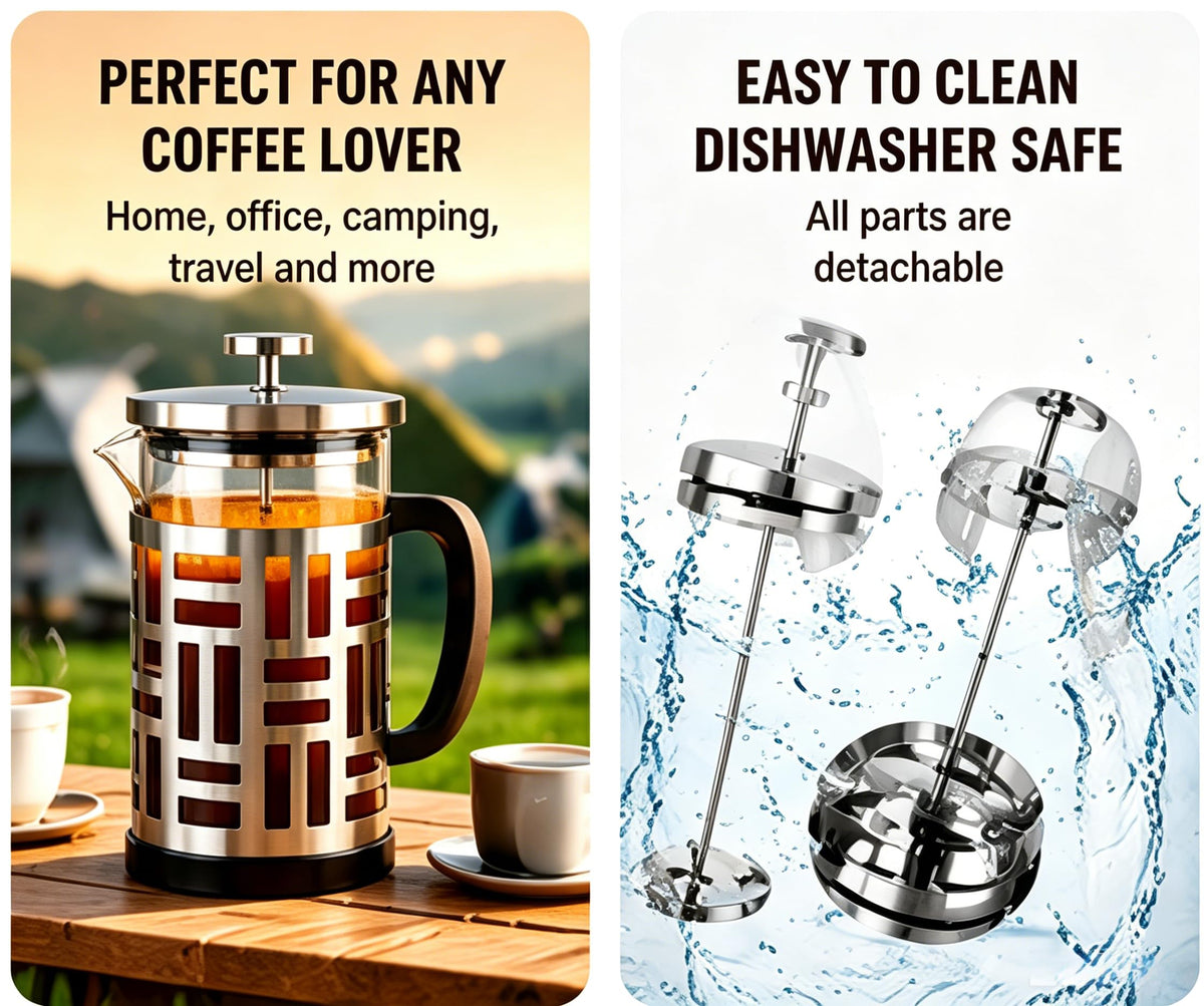 34 oz Brushed Stainless French Press C666