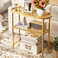 Bamboo 2-tier Oval Top Console Table I2410