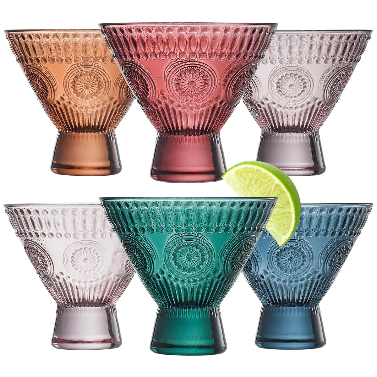 Stemless Martini & Cocktail Glasses Set of 6 G580