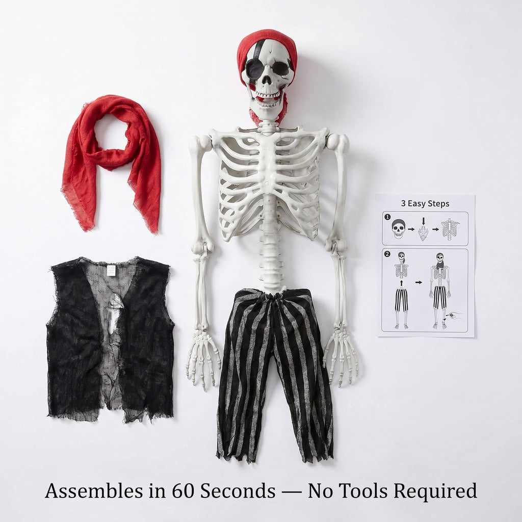 Life Size Pirate Skeleton Halloween Decoration E78334