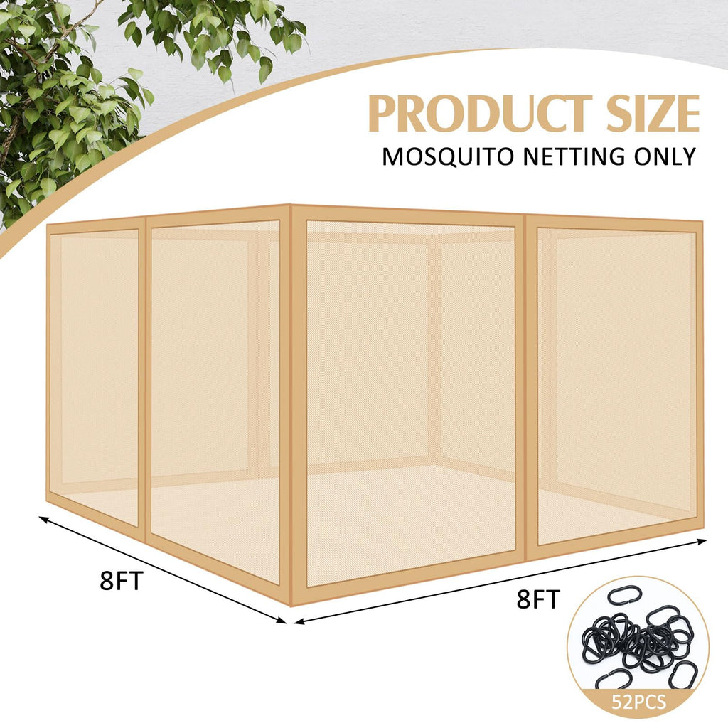 8x8 ft 4 Panel Gazebo Mosquito Netting A9683