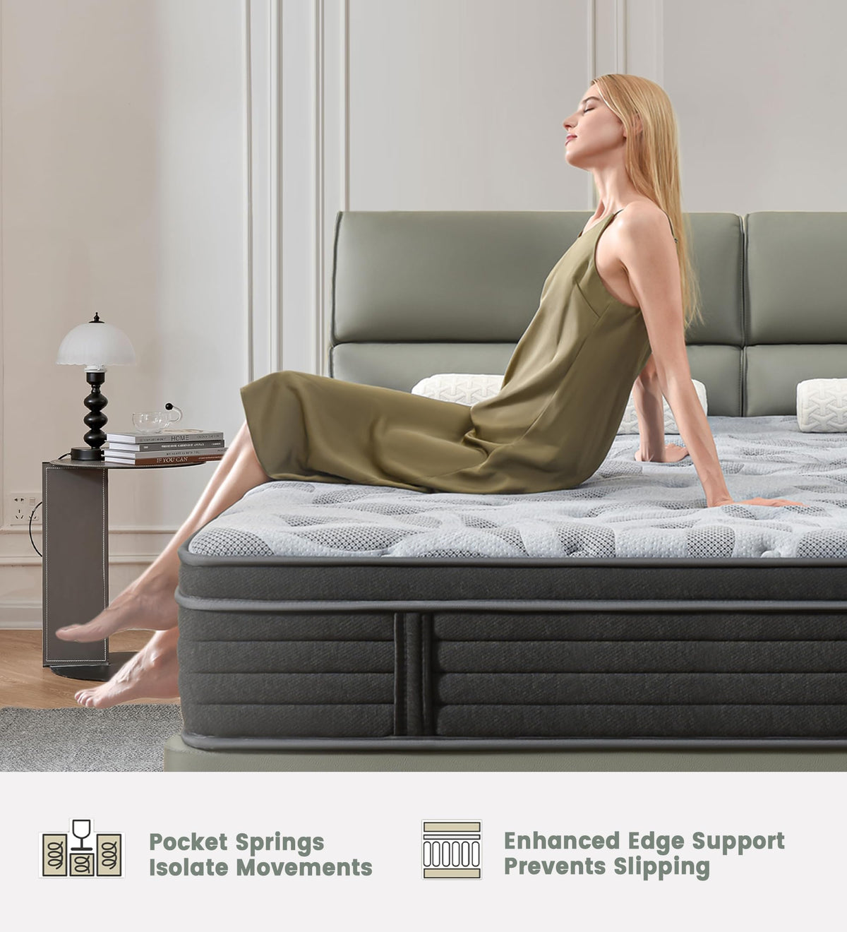 12 Inch Medium Firm Hybrid Mattress H344