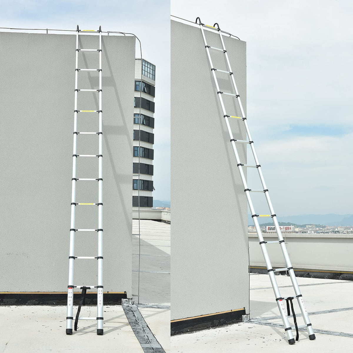 Collapsible Telescoping Ladder 20.5FT Aluminum Lightweight 330LB Capacity R890