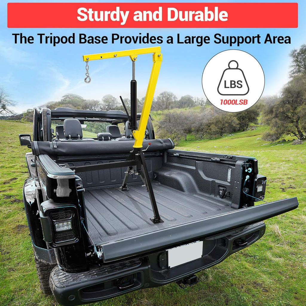 Hydraulic 1000Lbs Hitch-Mounted 360° Swivel Pickup Truck Crane K261475