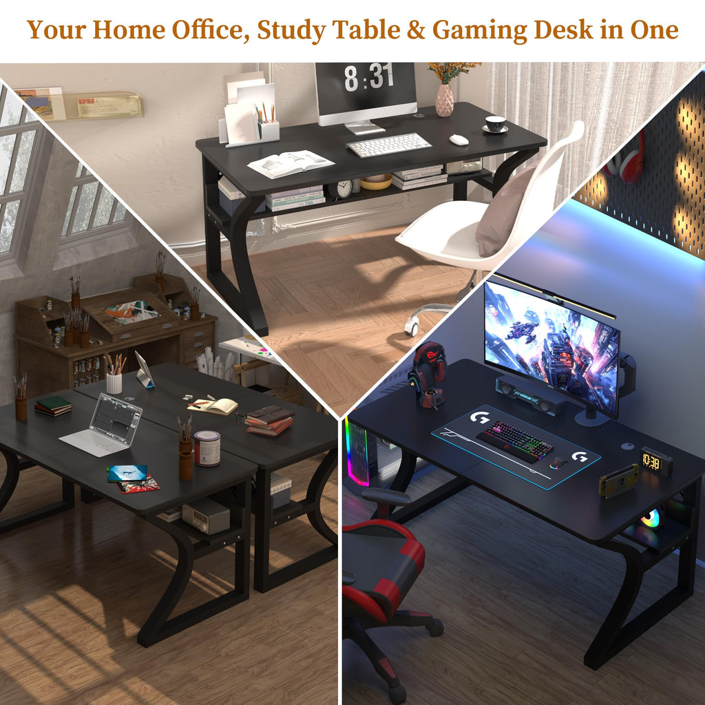 Black 55" Wood Computer Desk I119457
