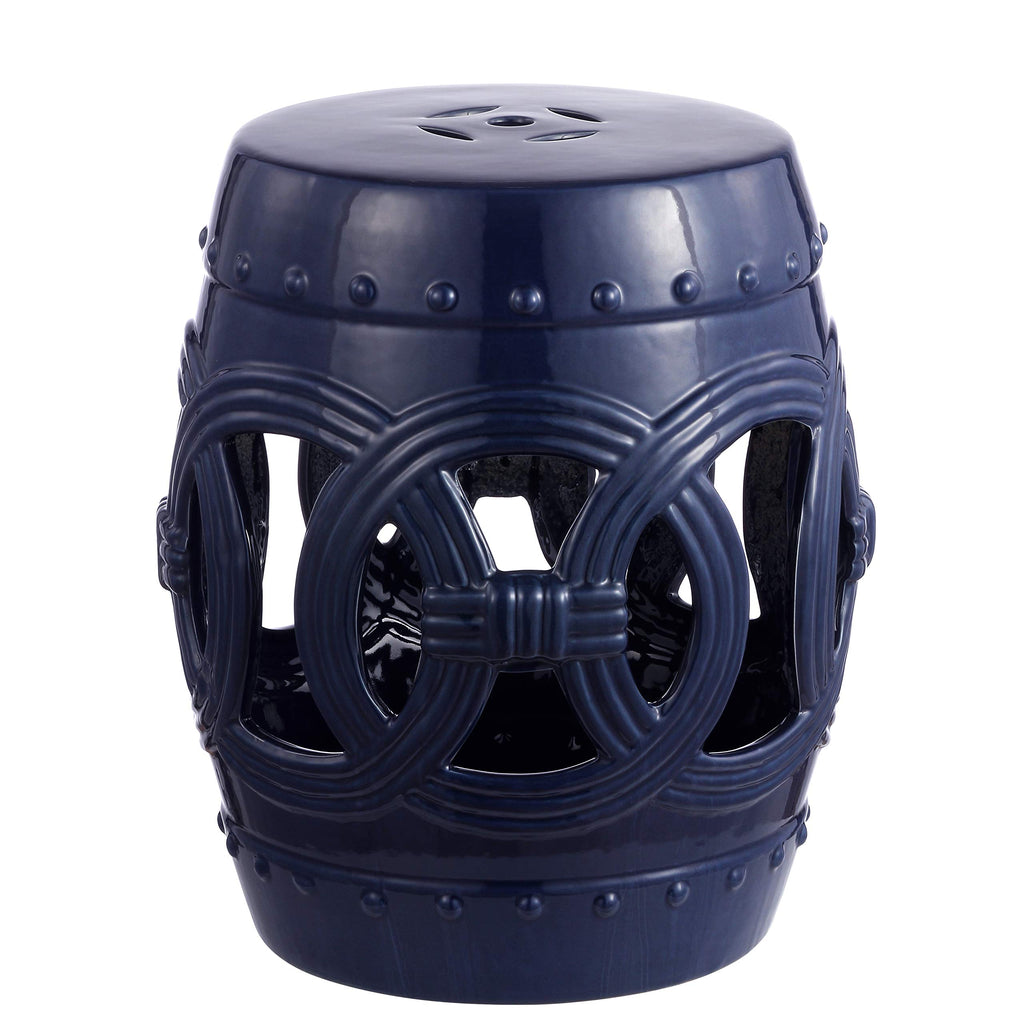 Navy Ceramic Garden Stool Side Table J1361