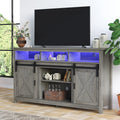 Wash Grey Wooden TV Stand with Sliding Barn Door F199877