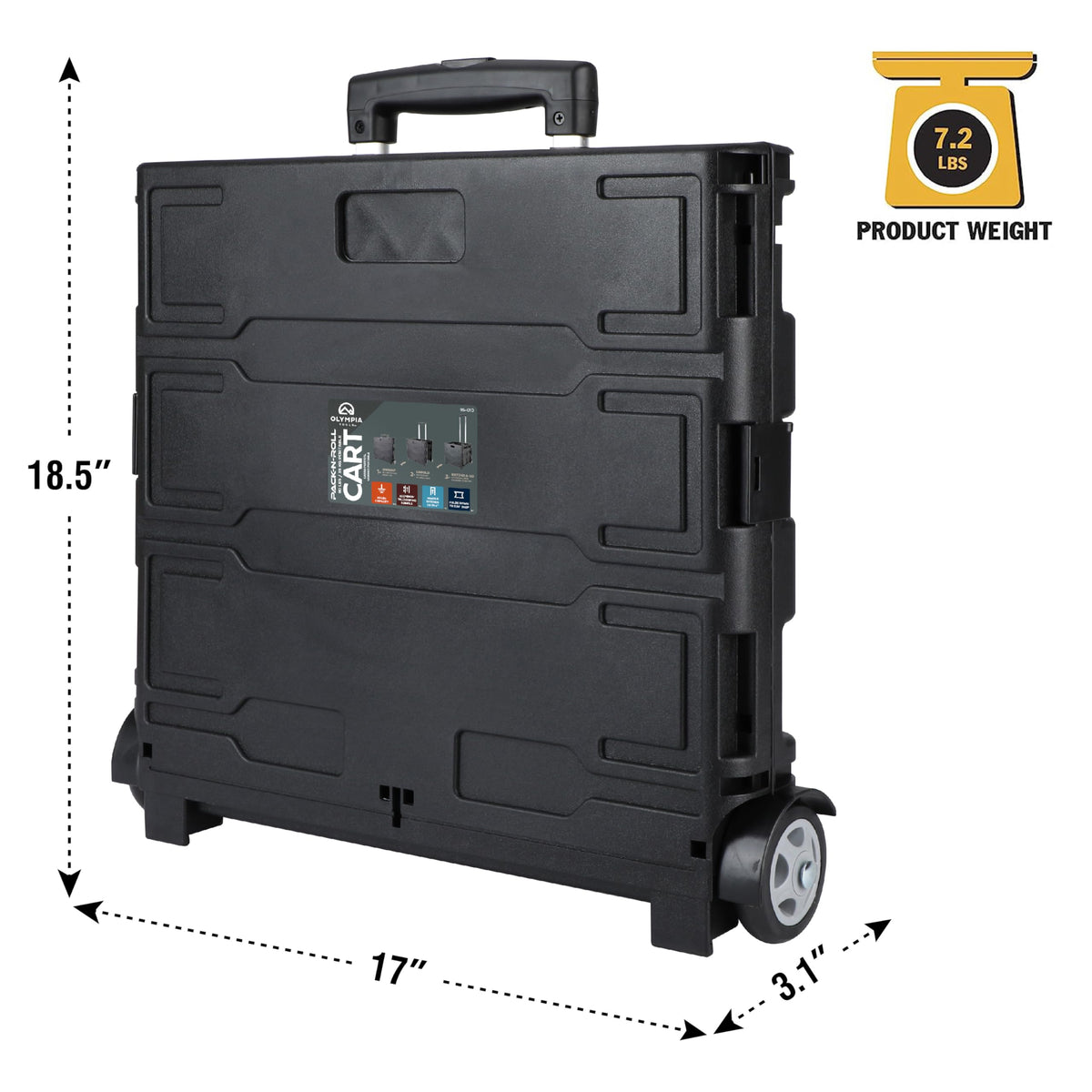 Portable Tools Carrier with Telescopic Handle, 80 Lb. Load Capacity, Black S9395