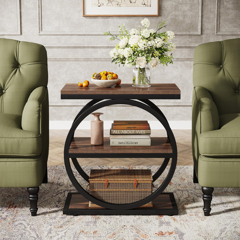 Narrow End Table with 3 Storage Shelves W910206