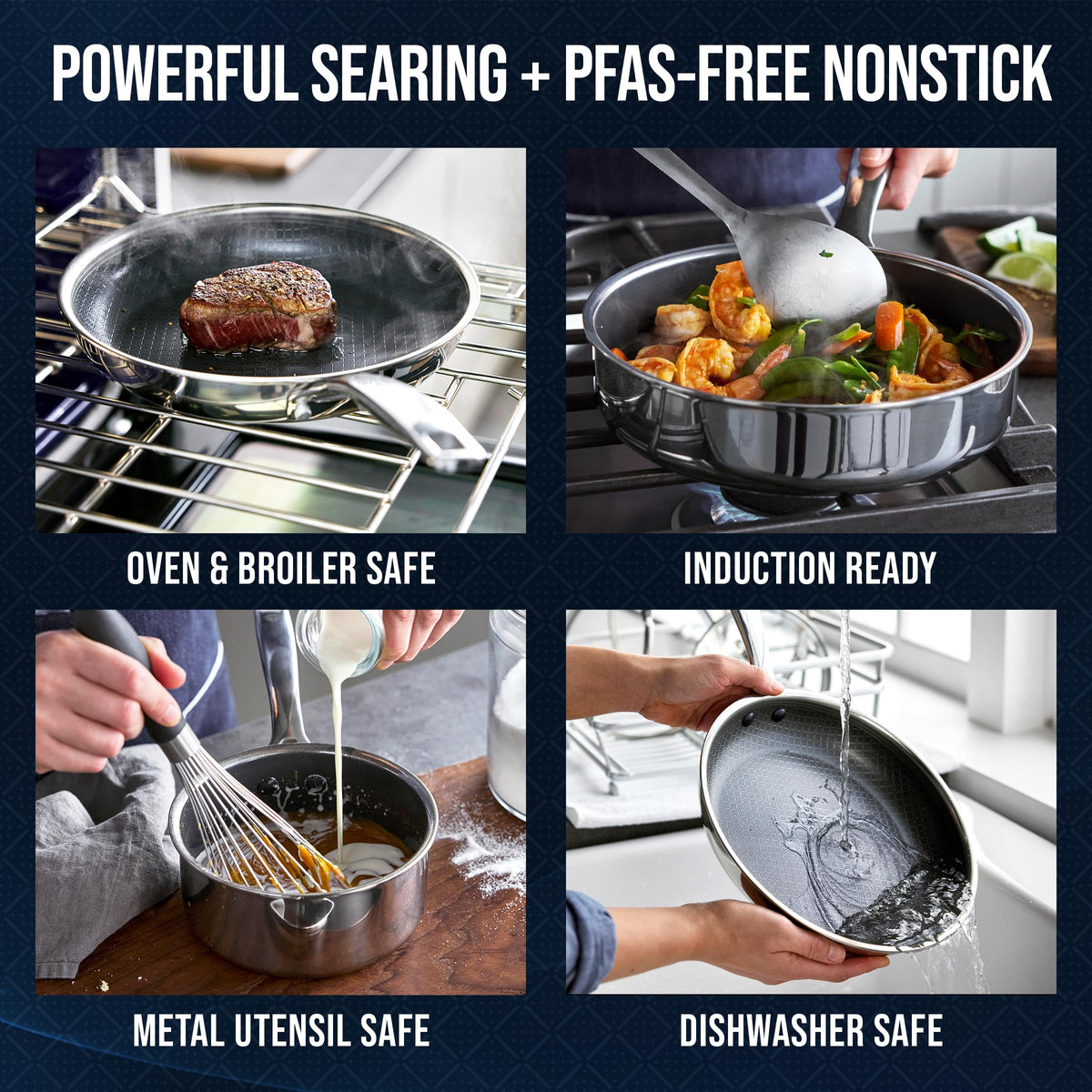 12 Piece Stainless Steel Nonstick Cookware Set N747