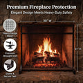 Black Metal Fireplace Screen O3589