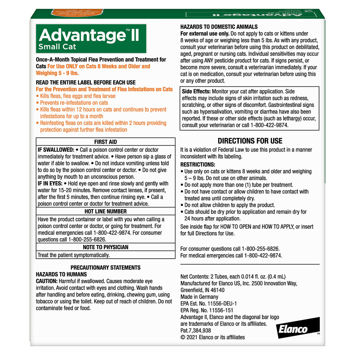 Advantage II Small Cat Topical Flea Treatment & Prevention, 2ct K9665