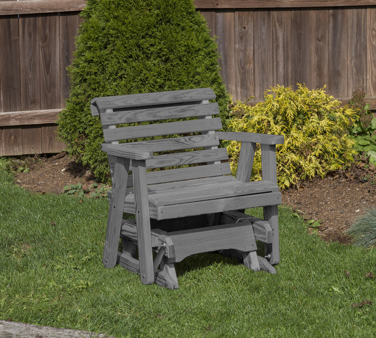 Grey Pressure Treated Outdoor Glider Chair C59990