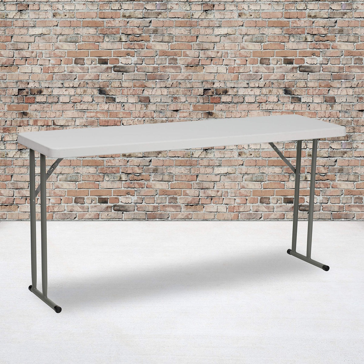 White Rectangular Plastic Folding Table G5913